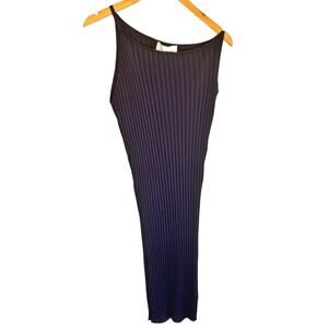 Michelle Mason NWT Navy Ribbed Bodycon Midi Dress - size Small